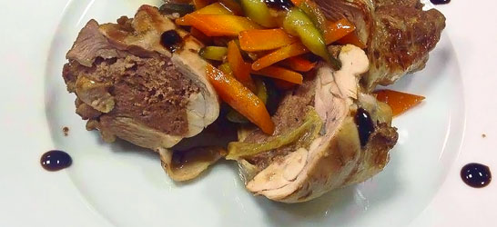 Cosce di pollo ripiene marinate all'Aceto Balsamico di Modena IGP