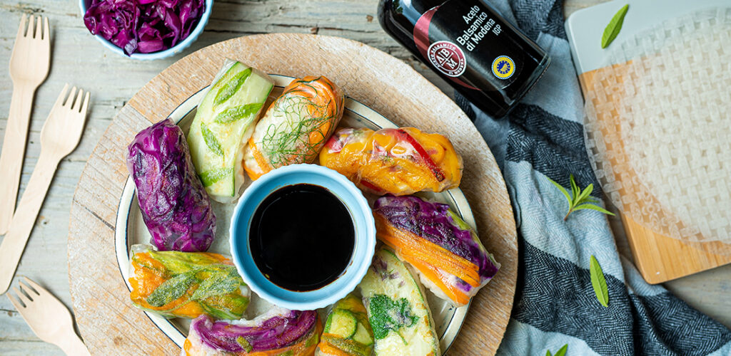 Spring rolls con verdure e riso