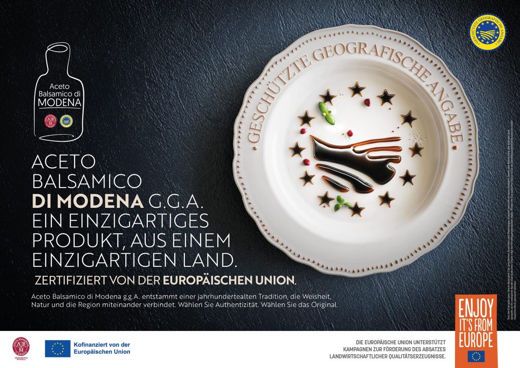 Aceto Balsamico di Modena g.g.A.: ein einzigartiges Produkt, aus einem einzigartigen Land. Zertifiziert durch die Europäische Union